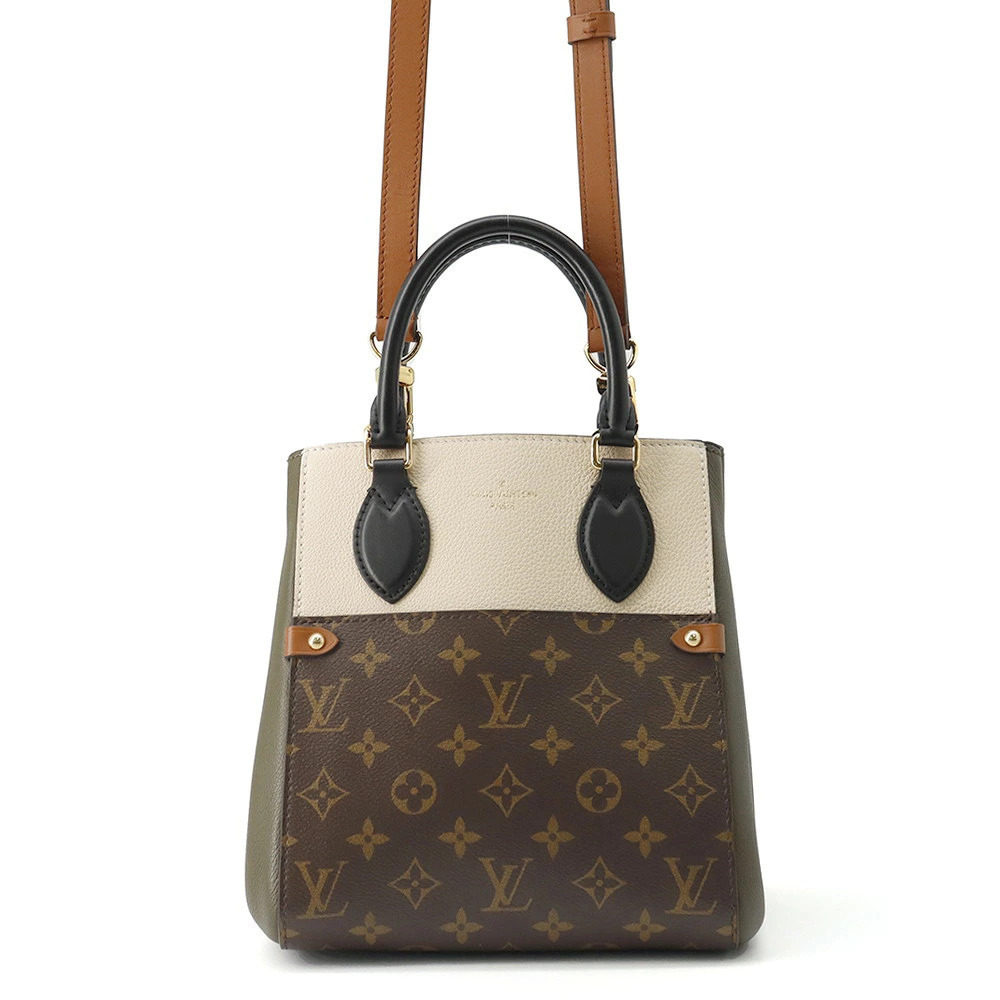 Louis Vuitton Monogram Leather Fold Tote Handbag